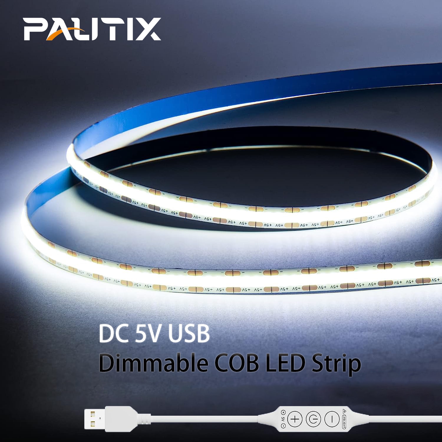 PAUTIX DC 5V USB COB LED Ʈ , е 320LEDs/m, ̴ Ʈѷ  ,   ߷ ȭƮ LED 